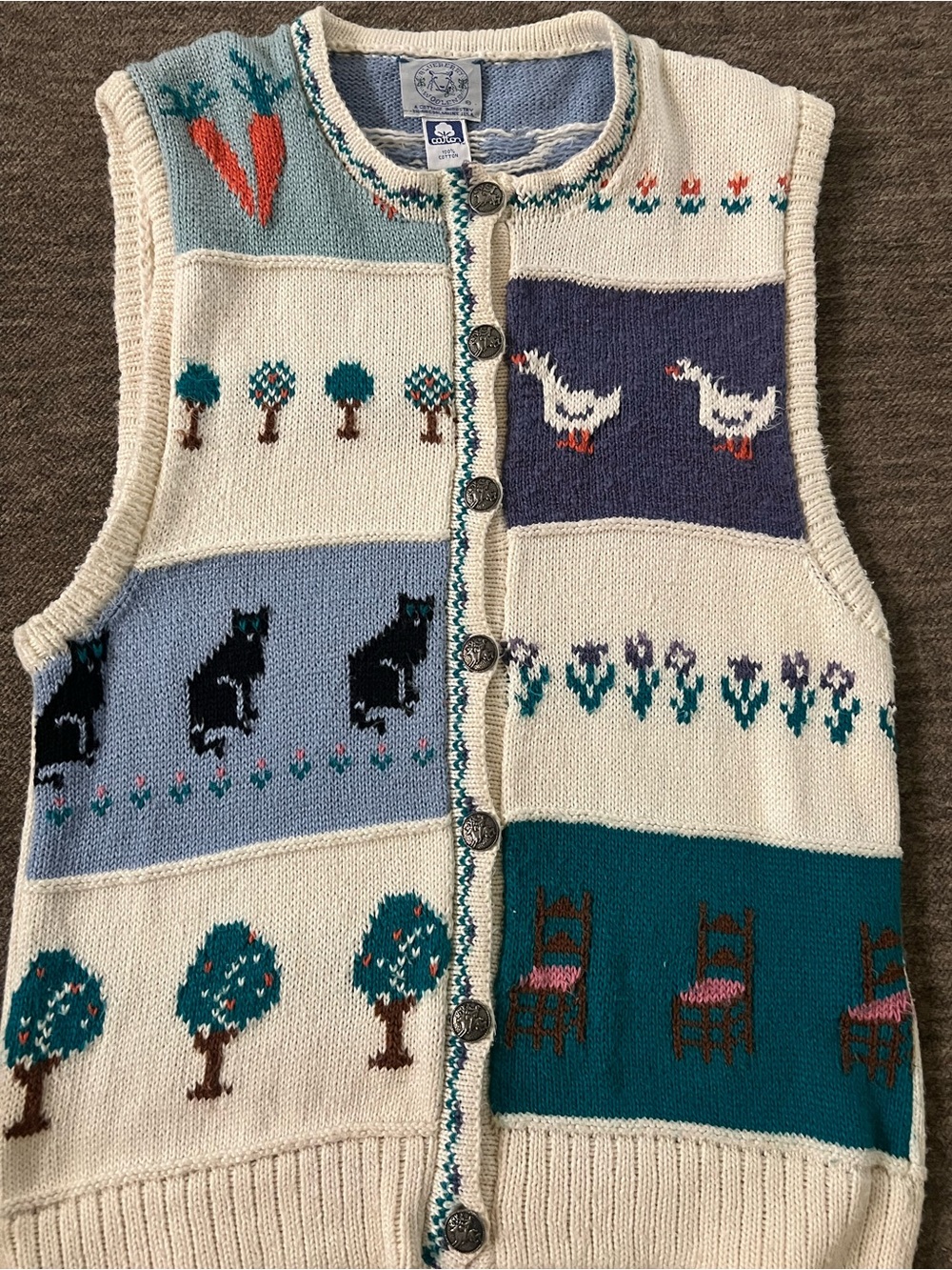 Blueberry Woolens 100% Cotton Novelty Vest